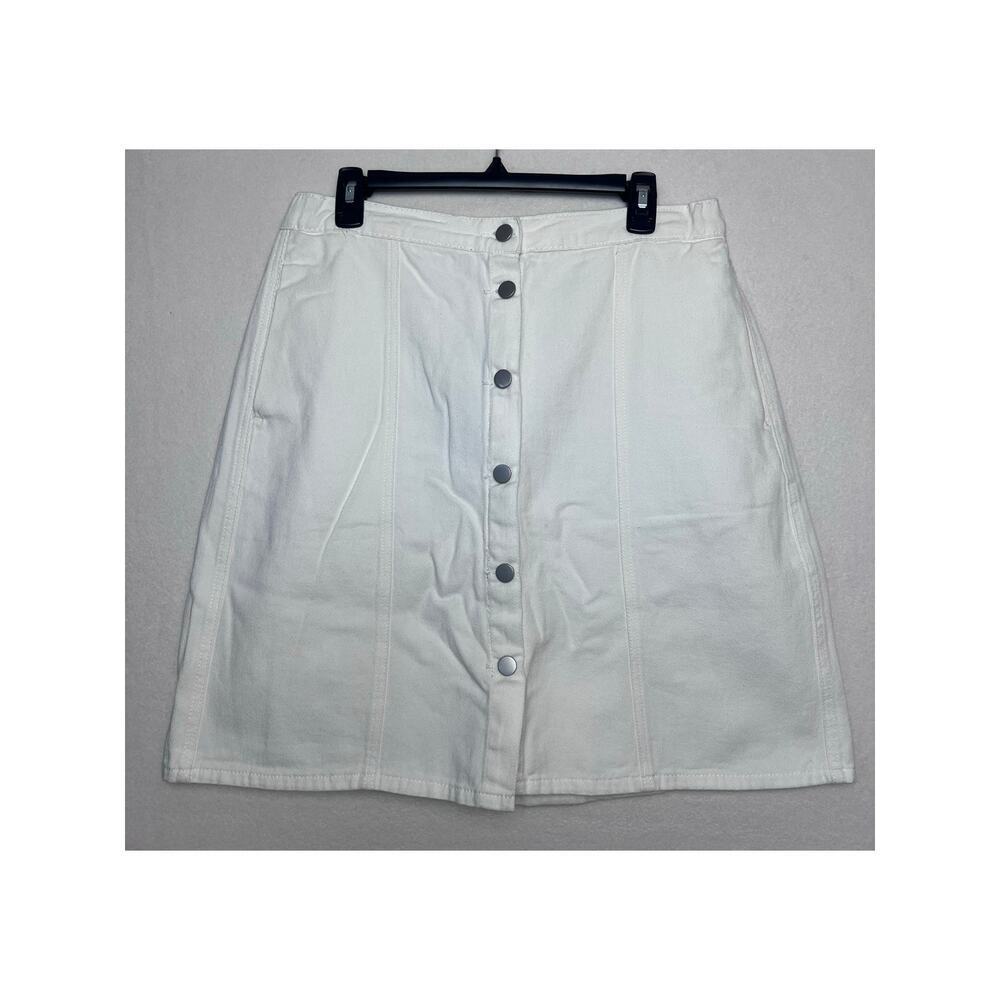 Allegra K Women Button Front High Waist Mini A-Line Skirt Size Large NWT READ